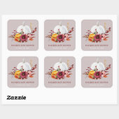Pompen Herfst Baby shower gunst Vierkante Sticker (Vel)