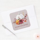 Pompen Herfst Baby shower gunst Vierkante Sticker (Envelop)