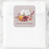 Pompen Herfst Baby shower gunst Vierkante Sticker (Tas)
