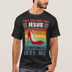 pompen Jesus God Red High Heels Stilettos T-shirt