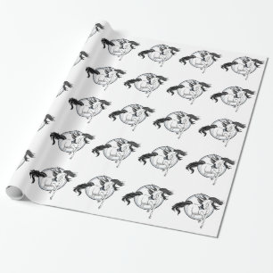 Pompen uit ~ Horse en vlinder Cadeaupapier