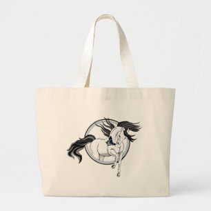 Pompen uit ~ Horse en vlinder Grote Tote Bag