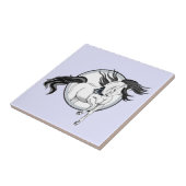 Pompen uit ~ Horse en vlinder Tegeltje (Zijkant)