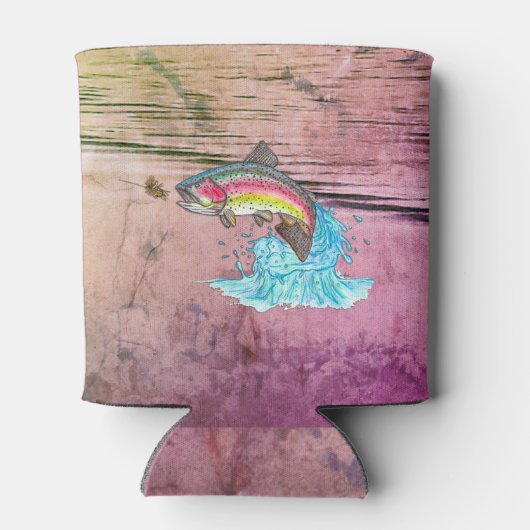 Pompende regenboogforel vliegen blikjeskoeler (Achterkant)