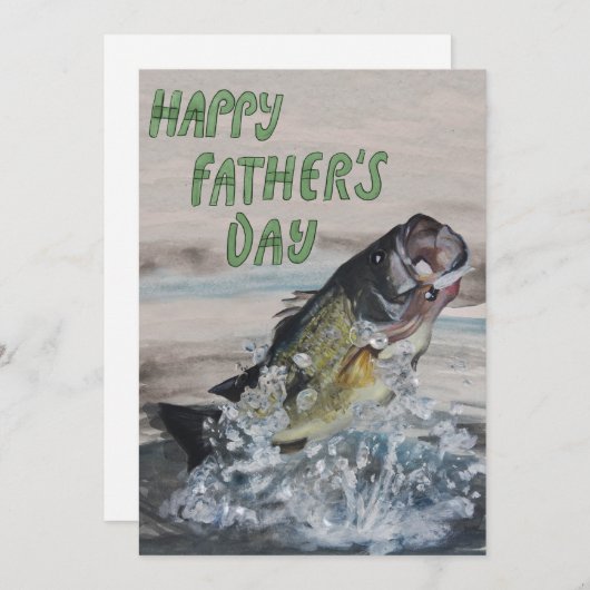Pompende visvaderdag feestdagenkaart (Voorkant / Achterkant)
