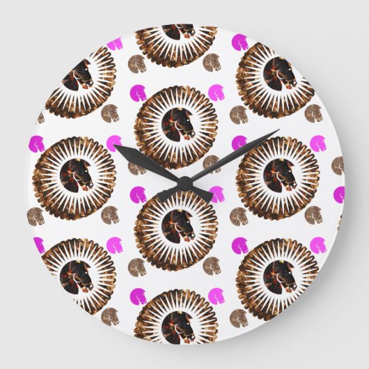 pompeuze paarden grote klok (Voorkant)