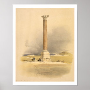 Pompey's Pillar, Alexandrië, uit "Egypte en Nubia Poster