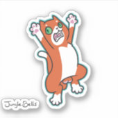 Pompkattesticker Sticker (Voorkant)