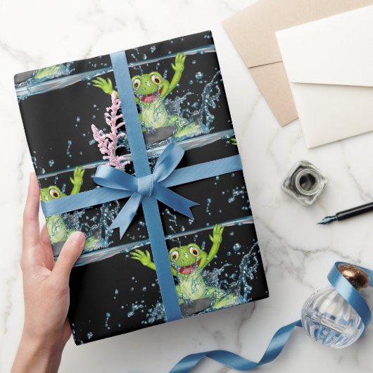 Pompkikkers in waterspuiten cadeaupapier (Geschenken)