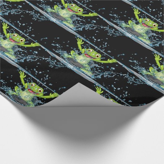 Pompkikkers in waterspuiten cadeaupapier (Hoek)