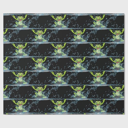 Pompkikkers in waterspuiten cadeaupapier (Vlak)