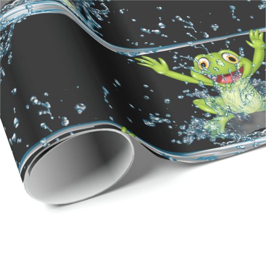 Pompkikkers in waterspuiten cadeaupapier (Rol Hoek)