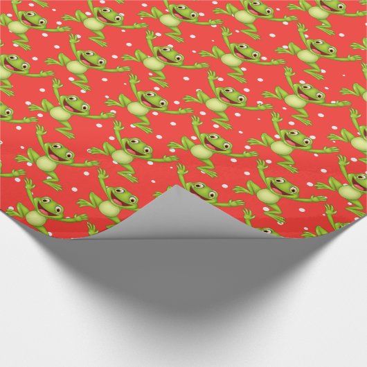 Pompkikkers op pooldots cadeaupapier (Hoek)