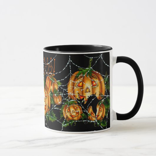 POMPKIN PATCH & SPIDER WEB! door SHARON SHARPE Mok (Rechts)