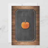 Pompoen 1e eerste verjaardagsfeestje uitnodigen kaart (Achterkant)