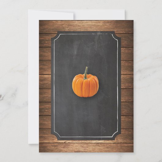 Pompoen 1e eerste verjaardagsfeestje uitnodigen kaart (Achterkant)