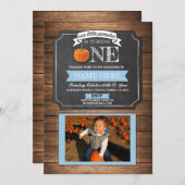 Pompoen 1e eerste verjaardagsfeestje uitnodigen kaart (Voorkant / Achterkant)