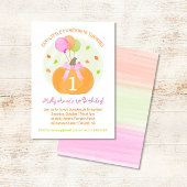 Pompoen 1e Herfst Eerste Verjaardag Meisje Feest Kaart