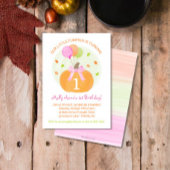 Pompoen 1e Herfst Eerste Verjaardag Meisje Feest Kaart