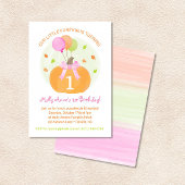 Pompoen 1e Herfst Eerste Verjaardag Meisje Feest Kaart