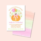 Pompoen 1e Herfst Eerste Verjaardag Meisje Feest Kaart