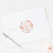 Pompoen 1e verjaardag Bold Roze Meisje Bloemenfees Ronde Sticker (Envelop)