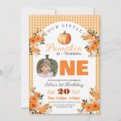 Pompoen 1e Verjaardag Kleine Pompoen Herfst Herfst Kaart (Voorkant)
