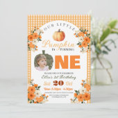 Pompoen 1e Verjaardag Kleine Pompoen Herfst Herfst Kaart (Staand voorkant)