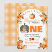 Pompoen 1e Verjaardag Kleine Pompoen Herfst Herfst Kaart (Voorkant / Achterkant)