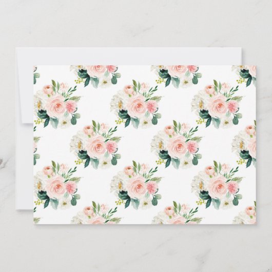 Pompoen 1e verjaardag Uitnodiging Blush Pink Gold (Achterkant)