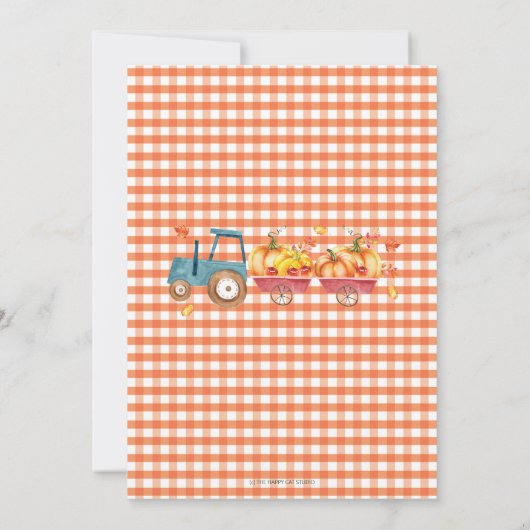 Pompoen 1e verjaardagsfeest Oogst Truck Twin Boys Kaart (Achterkant)