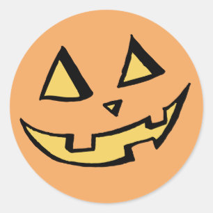 Pompoen #2, Jack O'Lantern Ronde Sticker
