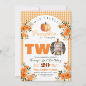 Pompoen 2e Verjaardag Kleine Pompoen Herfst Herfst Kaart (Voorkant)