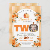 Pompoen 2e Verjaardag Kleine Pompoen Herfst Herfst Kaart (Voorkant / Achterkant)