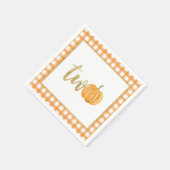 Pompoen 2e Verjaardag Servet - Sinaasappel Plaid (Hoek)