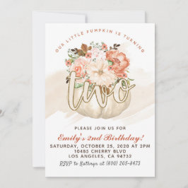 Pompoen 2e verjaardag uitnodiging