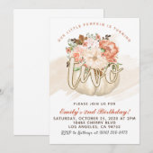 Pompoen 2e verjaardag uitnodiging (Voorkant / Achterkant)