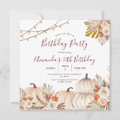 Pompoen 30e verjaardagsfeest Boho Pampas Gras Kaart (Voorkant)