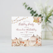 Pompoen 30e verjaardagsfeestje Boho Pampas Gras Kaart (Staand voorkant)