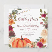 Pompoen 30e verjaardagsfeestje Boho slingerlicht Kaart (Voorkant)