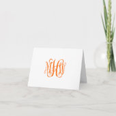 Pompoen 3 Initiaal wijnstok script Monogram DIY BG Bedankkaart (Voorkant)