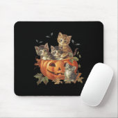 Pompoen 90s Cat Retro Halloween Muismat (Met muis)