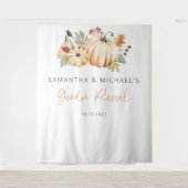 Pompoen Achtergrond, Herfst Geslacht Reveal Achter Wandkleed (Voorkant)