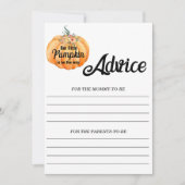 Pompoen Advies voor mama Baby shower spel Kaart (Voorkant)