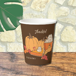 Pompoen Alles Thanksgiving Bruin Papier Cup Papieren Bekers