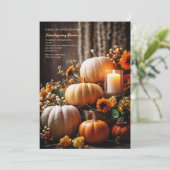 Pompoen Arrangement Uitnodiging (Staand voorkant)