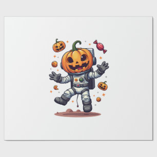 Pompoen Astronaut � Griezelige Ruimteverkenner T-s Cadeaupapier
