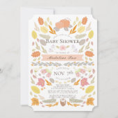 Pompoen Autumn Foliage Floral Baby shower Kaart (Voorkant)