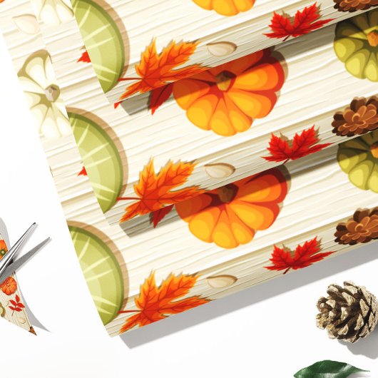 Pompoen Autumn Gift Wrap Paper | Herfst Seizoen Gi Cadeaupapier