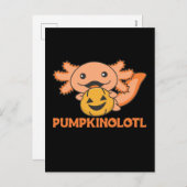 Pompoen Axolotl houdt van leuke dieren voor Hallow Feestdagenkaart (Voorkant / Achterkant)